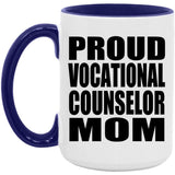 Proud Vocational Counselor Mom - 15oz Accent Mug Purple