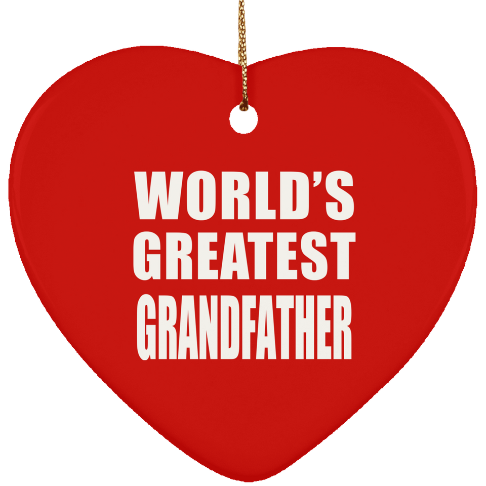 World's Greatest Grandfather - Heart Ornament