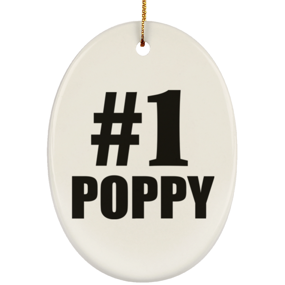 Number One #1 Poppy - Oval Ornament