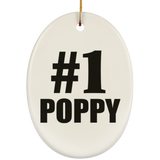 Number One #1 Poppy - Oval Ornament