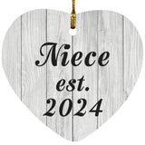 Niece Established Est. 2024 - Heart Ornament F