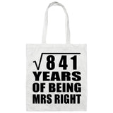 29th Anniversary Square Root of 841 Years of Being Mrs Right - Tote Bag White
