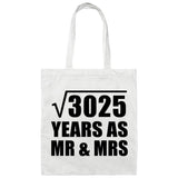 55th Anniversary Square Root of 3025 Years As Mr & Mrs - Tote Bag White