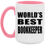 World's Best Bookkeeper - 15oz Accent Mug Pink