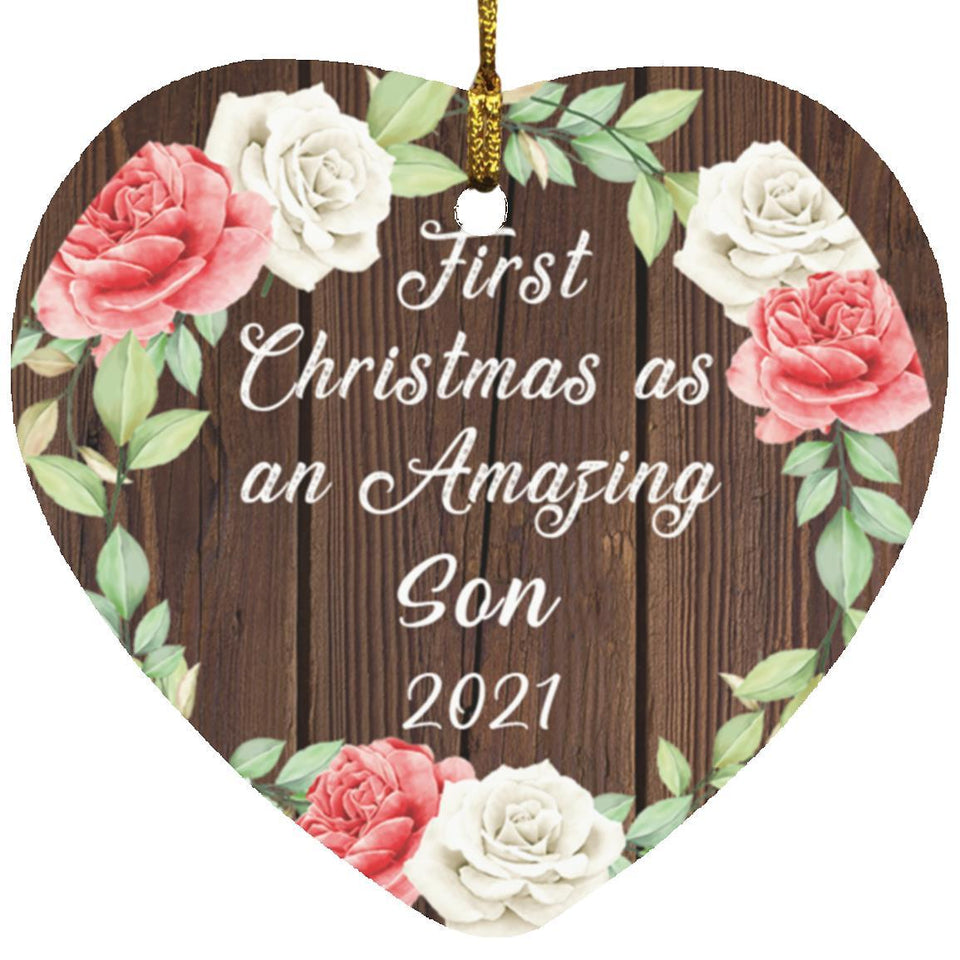 First Christmas As an Amazing Son 2021 - Heart Ornament A