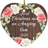 First Christmas As an Amazing Son 2021 - Heart Ornament A