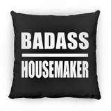 Badass Housemaker - Throw Pillow Black