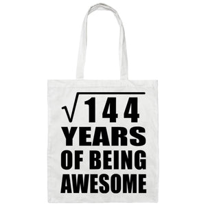 12th Birthday Square Root of 144 Years of Being Awesome - Tote Bag White