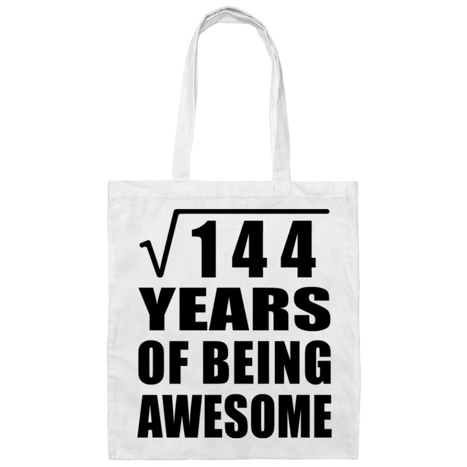 12th Birthday Square Root of 144 Years of Being Awesome - Tote Bag White