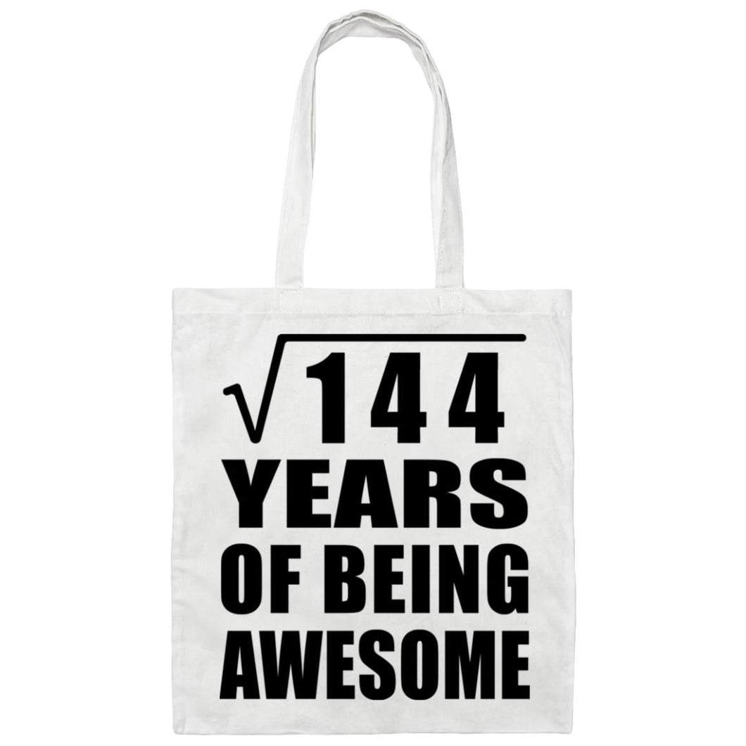 12th Birthday Square Root of 144 Years of Being Awesome - Tote Bag White