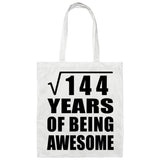 12th Birthday Square Root of 144 Years of Being Awesome - Tote Bag White