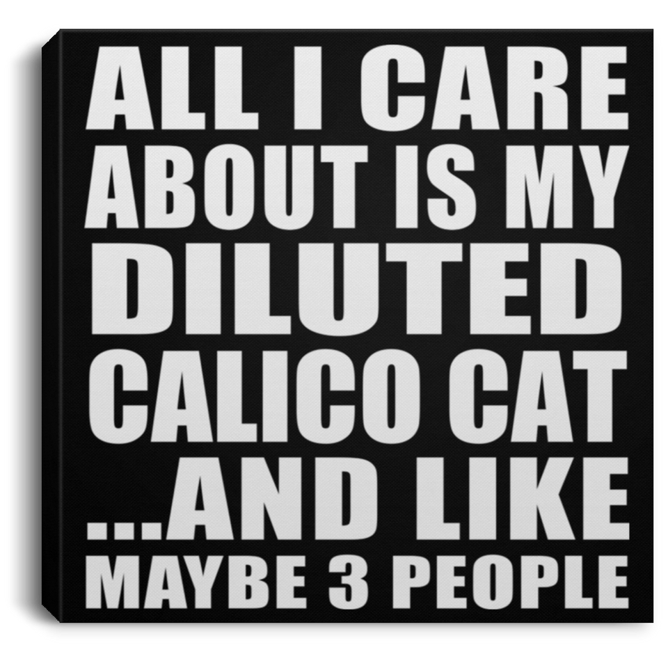 All I Care About Is My Diluted Calico Cat - Canvas Square