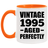 29th Birthday Vintage 1995 Aged Perfectly - 11oz Accent Mug Orange