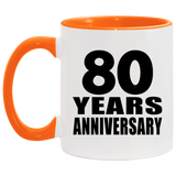 80th Anniversary 80 Years - 11oz Accent Mug Orange