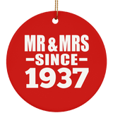 87th Anniversary Mr & Mrs Since 1937 - Circle Ornament