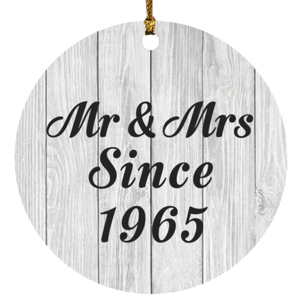 59th Anniversary Mr & Mrs Since 1965 - Circle Ornament F
