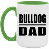 Bulldog Dad - 15oz Accent Mug Green