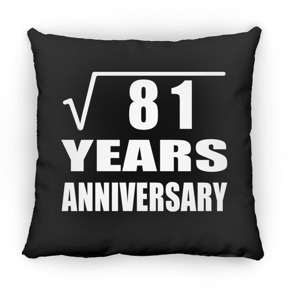9th Anniversary Square Root of 81 Years Anniversary - Throw Pillow Black