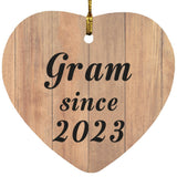Gram Since 2023 - Heart Ornament C