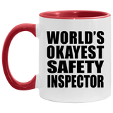 World's Okayest Safety Inspector - 11oz Accent Mug Red