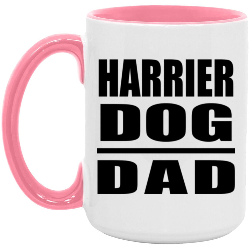 Harrier Dog Dad - 15oz Accent Mug Pink