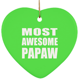 Most Awesome Papaw - Heart Ornament