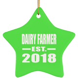 Dairy Farmer Established EST. 2018 - Star Ornament