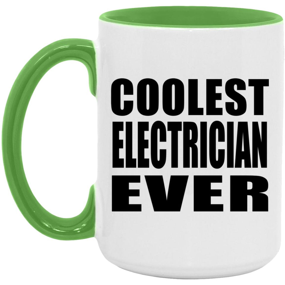 Coolest Electrician Ever - 15oz Accent Mug Green