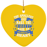 The Smallest Hands Make The Biggest Mark On Grandpa's Heart - Heart Ornament