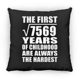 87th Birthday Square Root of 7569 Years of Childhood - Throw Pillow Black