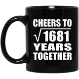 41st Anniversary Cheers To Square Root of 1681 Years Together - 11oz Coffee Mug Black