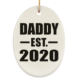 Daddy Established EST. 2020 - Oval Ornament