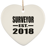 Surveyor Established EST. 2018 - Heart Ornament