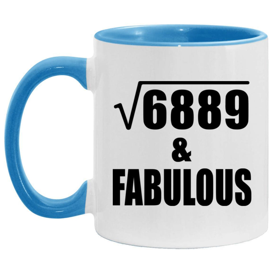 83rd Birthday Square Root of 6889 & Fabulous - 11oz Accent Mug Blue