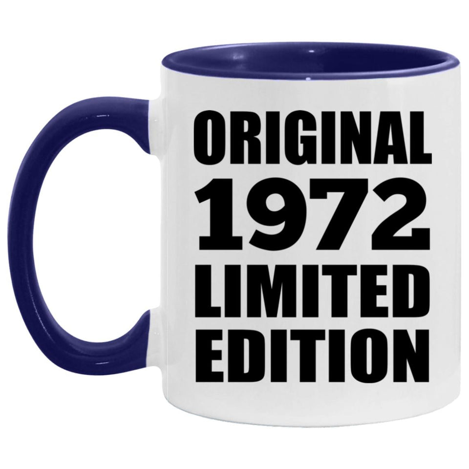 52nd Birthday Original 1972 Limited Edition - 11oz Accent Mug Purple