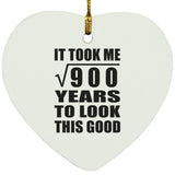 30th Birthday Took Square Root of 900 Years To Look Good - Heart Ornament