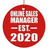 Online Sales Manager Established EST. 2020 - Circle Ornament
