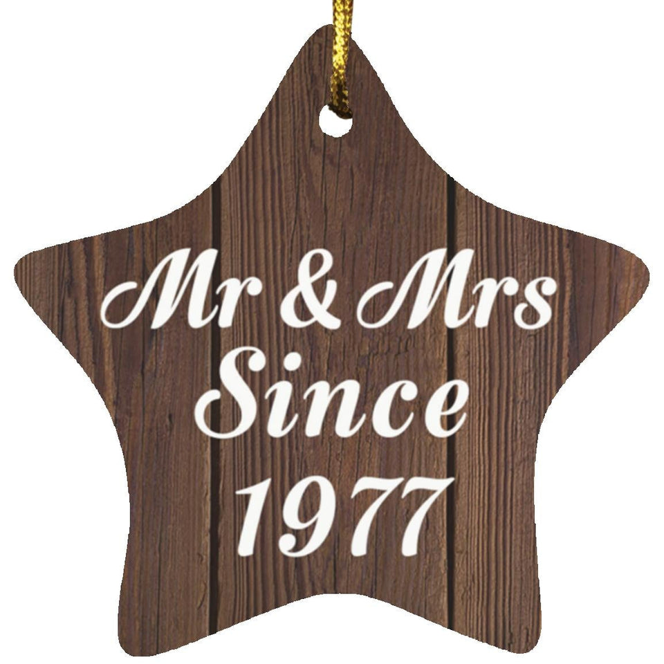 47th Anniversary Mr & Mrs Since 1977 - Star Ornament D
