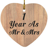 1 Year As Mr & Mrs - Heart Ornament C