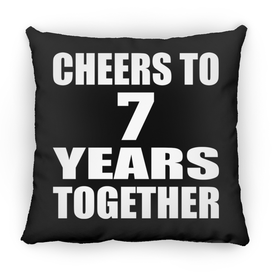 7th Anniversary Cheers To 7 Years Together - Throw Pillow Black