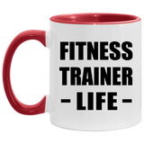 Fitness Trainer Life - 11oz Accent Mug Red