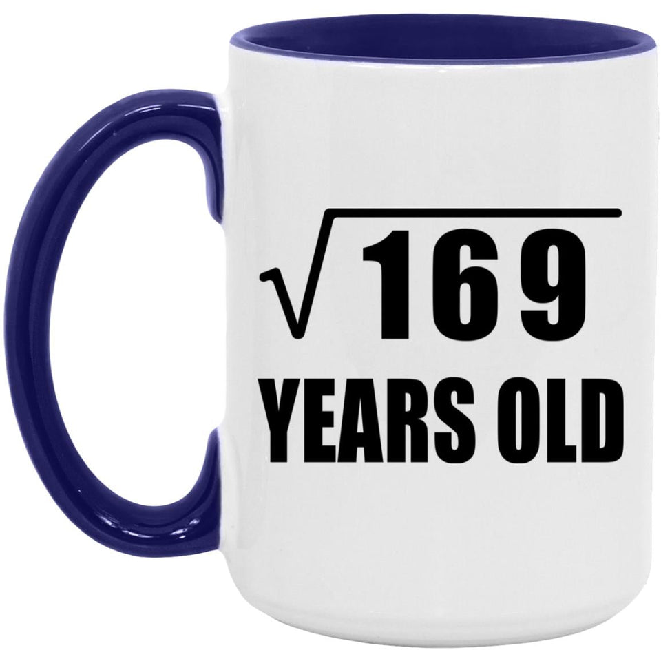 13th Birthday Square Root of 169 Years Old - 15oz Accent Mug Purple