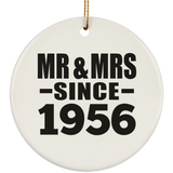68th Anniversary Mr & Mrs Since 1956 - Circle Ornament