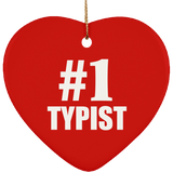 Number One #1 Typist - Heart Ornament