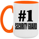 Number One #1 Security Guard - 15oz Accent Mug Orange