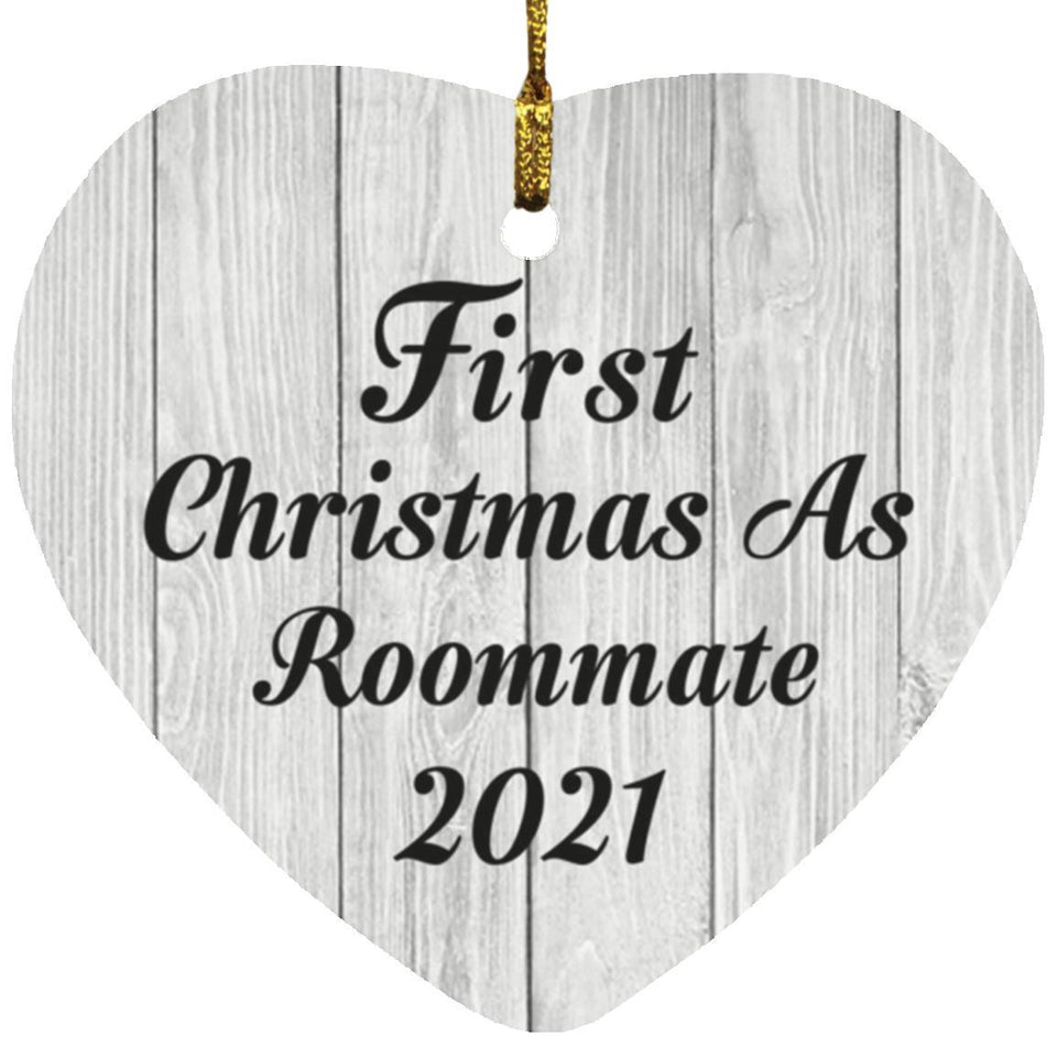 First Christmas As Roommate 2021 - Heart Ornament F