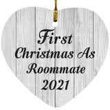 First Christmas As Roommate 2021 - Heart Ornament F