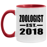 Zoologist Established EST. 2018 - 11oz Accent Mug Red
