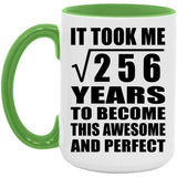 16th Birthday Took Square Root of 256 Years To Awesome - 15oz Accent Mug Green