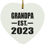 Grandpa Established EST. 2023 - Heart Ornament